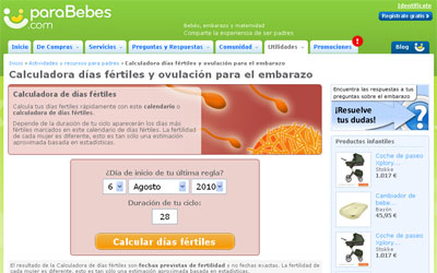 Calculadora de días fértiles Calculadora de días fértiles